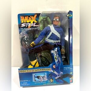 Vintage NIB Very Rare Max Steel ARCTIC COMMANDO Figure MATTEL 2000 NEW SEALED!
